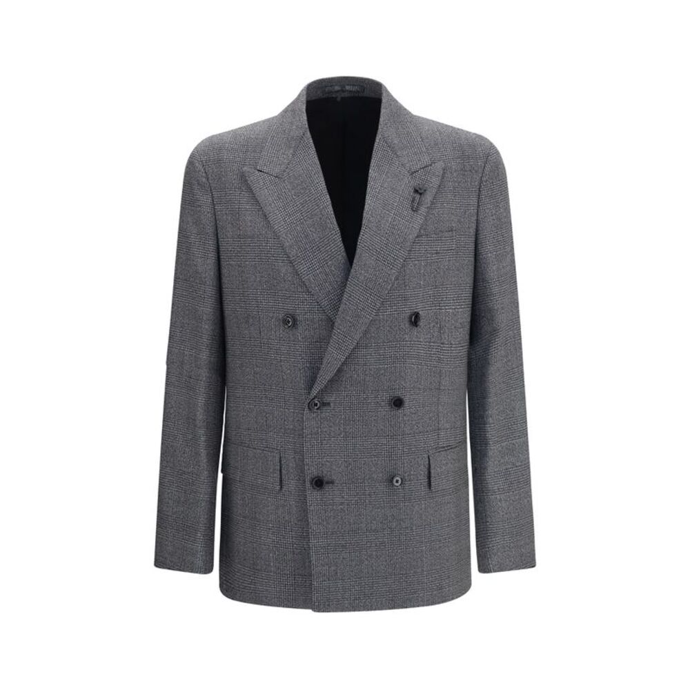 Lardini Men Double-Breasted Wool Blazer